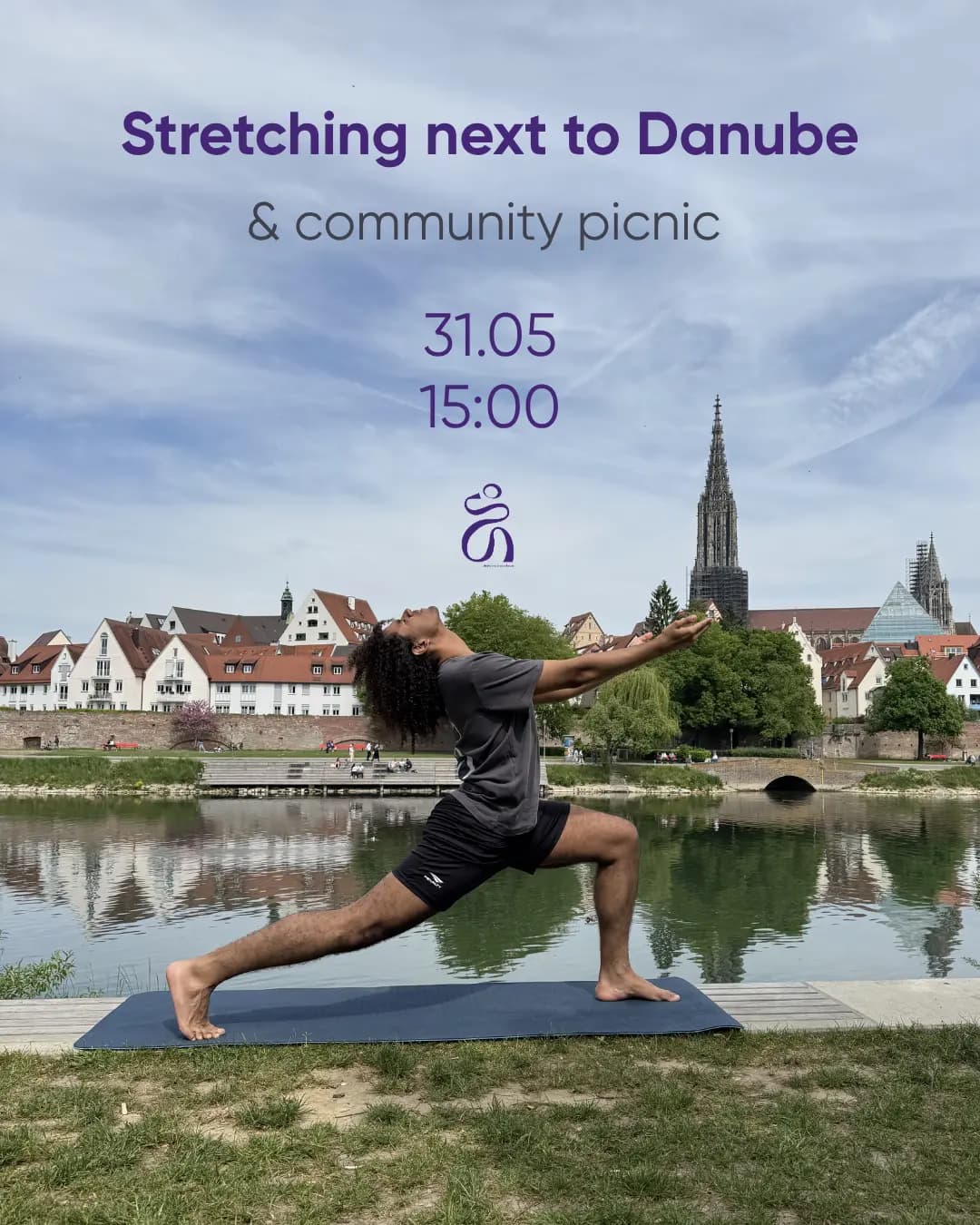 Stretching an der Donau & Community-Picknick